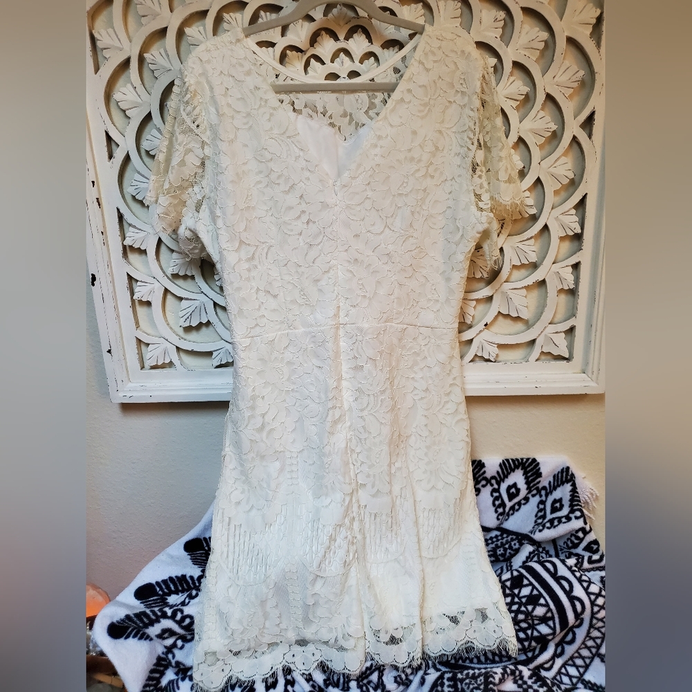 NWT MSLG Rehearsal Dinner Floral White Lace Dress XXL - Picture 7 of 16
